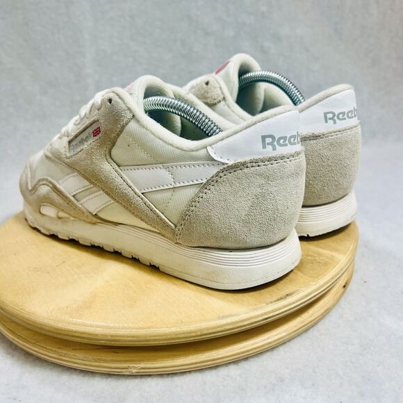 Reebok Classic Nylon Slim Casual Shoes Women’s 8 White Light Grey Retro Trainer - Picture 5 of 7